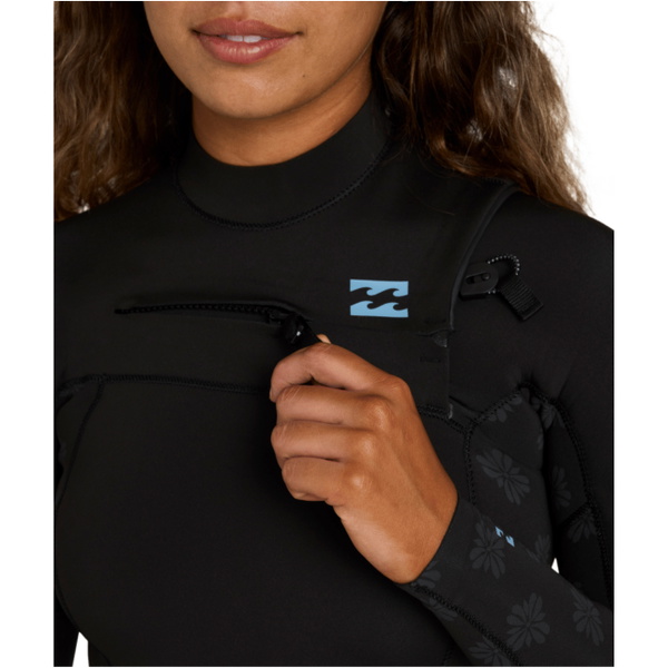 2026 Billabong Womens Absolute Core 3/2mm Chest Zip Wetsuit ABJW100238 - Black